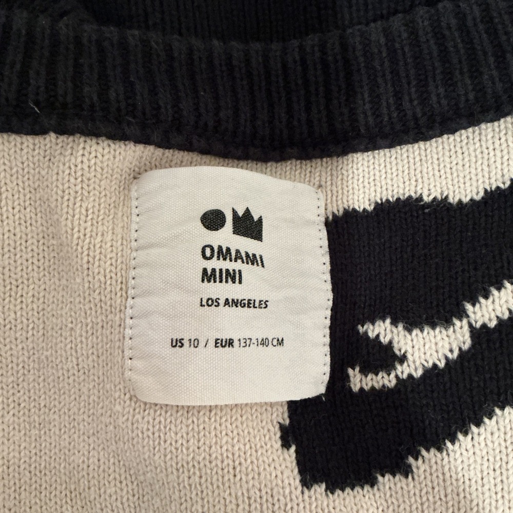 OMAMI MINI Black Cream Hat Print Cardigan Sweater‎ Kids US 10 EUR 137 140 - Picture 4 of 4